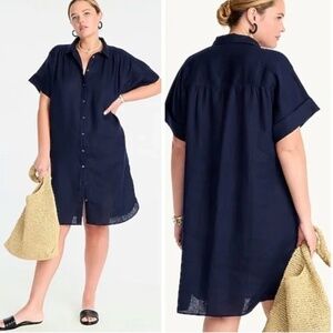 J.Crew Relaxed-fit Linen Shirt Dress, XL